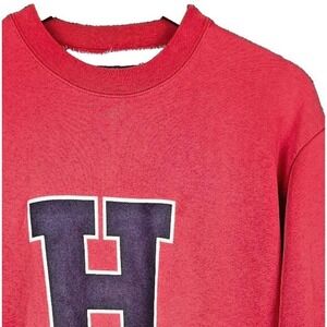 Vintage 90s Tommy Hilfiger Sweatshirt Mens M Red Graphic USA Made Crewneck